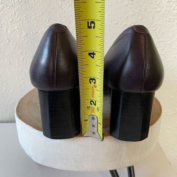 Liz Baker Dark Purple Leather Chunky Heels Size 6.5M EUC - Picture 5 of 6